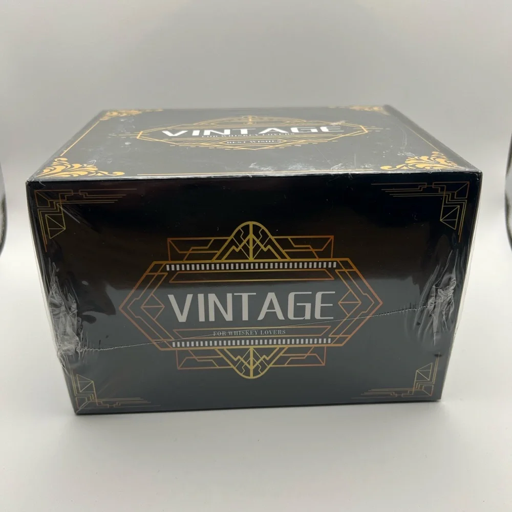 Vintage 1994 Whiskey Glass Set with Wooden Box